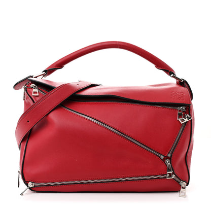 Loewe Calfskin Zipper Puzzle Bag Red 1 of 10