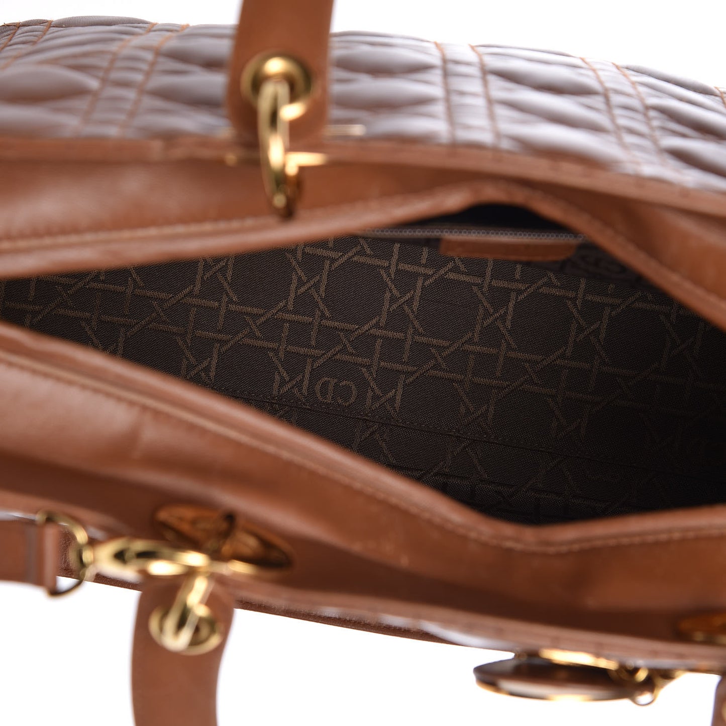 Lambskin Cannage Large Lady Dior Tan
