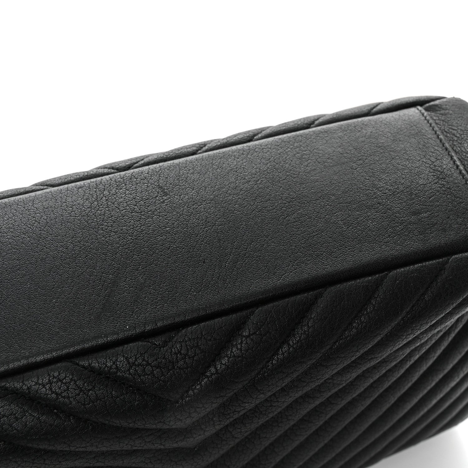 Saint Laurent Sheepskin Matelasse Chevron Monogram Large College Satchel Black 13 of 15
