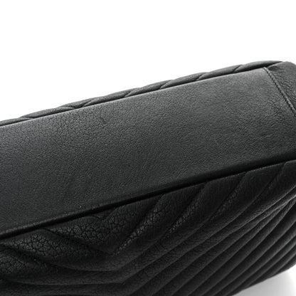 Saint Laurent Sheepskin Matelasse Chevron Monogram Large College Satchel Black 13 of 15