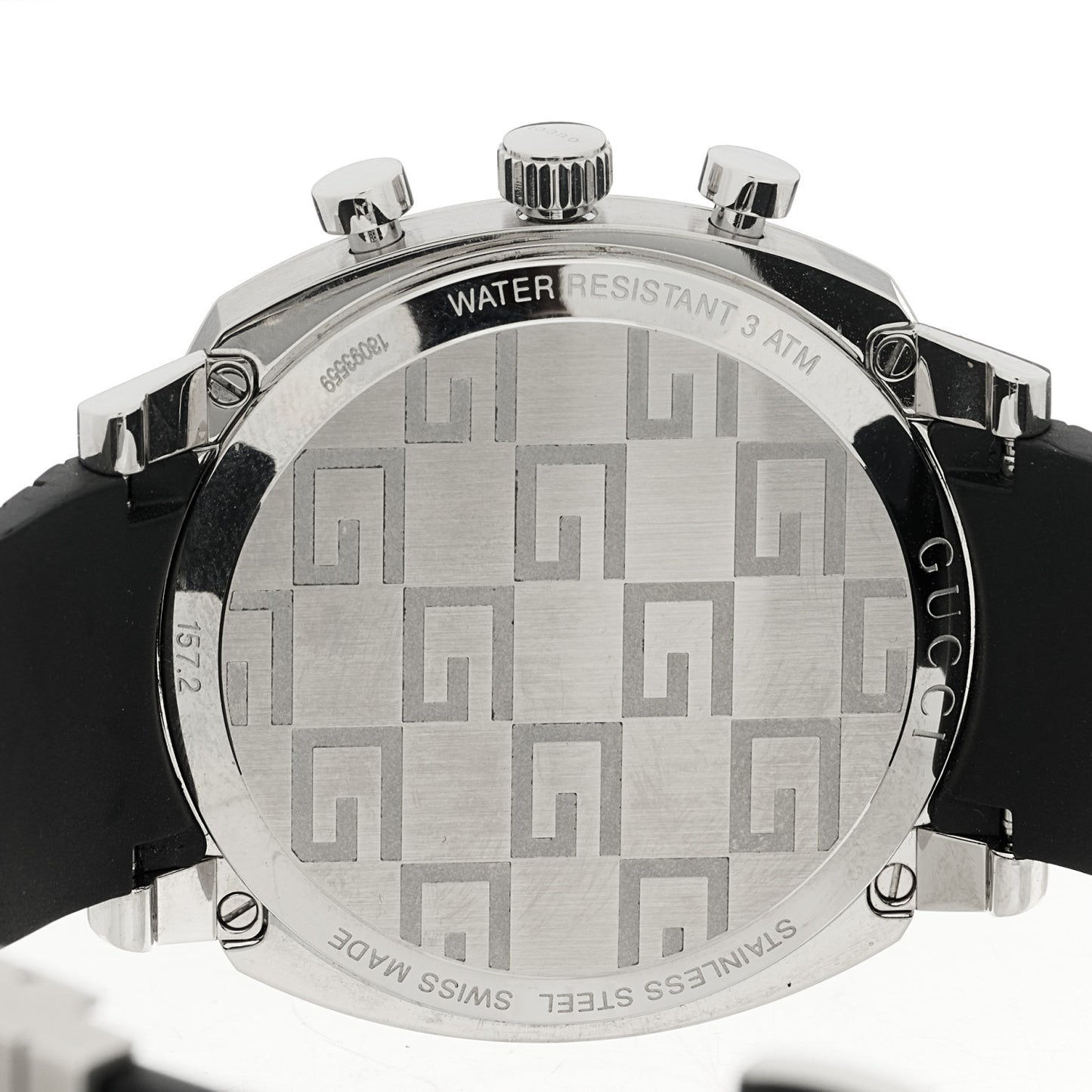 Stainless Steel Rubber 40mm Grip Quartz Watch Black