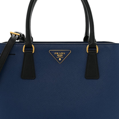 Prada Saffiano Lux Medium Tote Bluette Black 9 of 11