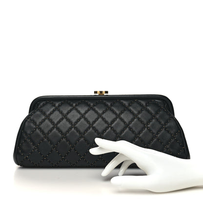 Chanel Lambskin Stitched Timeless Clutch Black 2 of 10