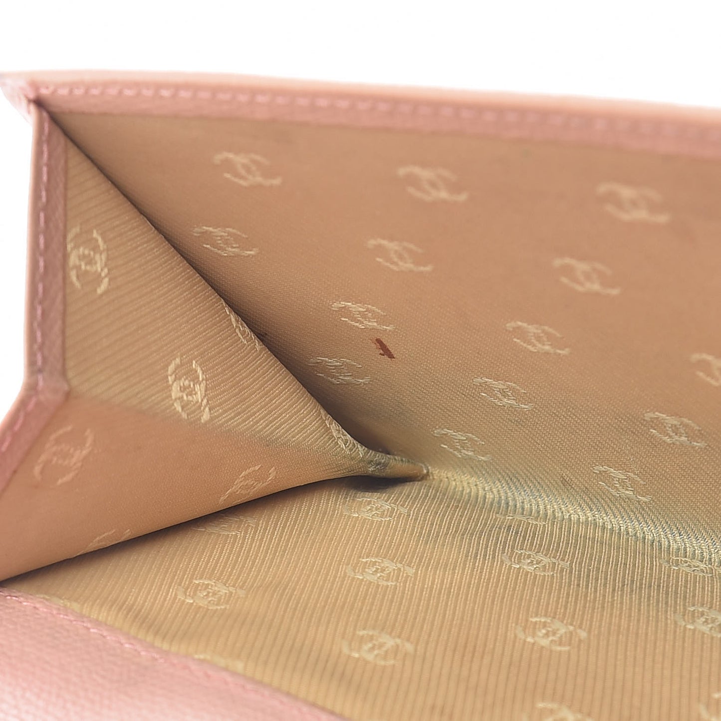 Grained Calfskin CC Button Wallet Pink