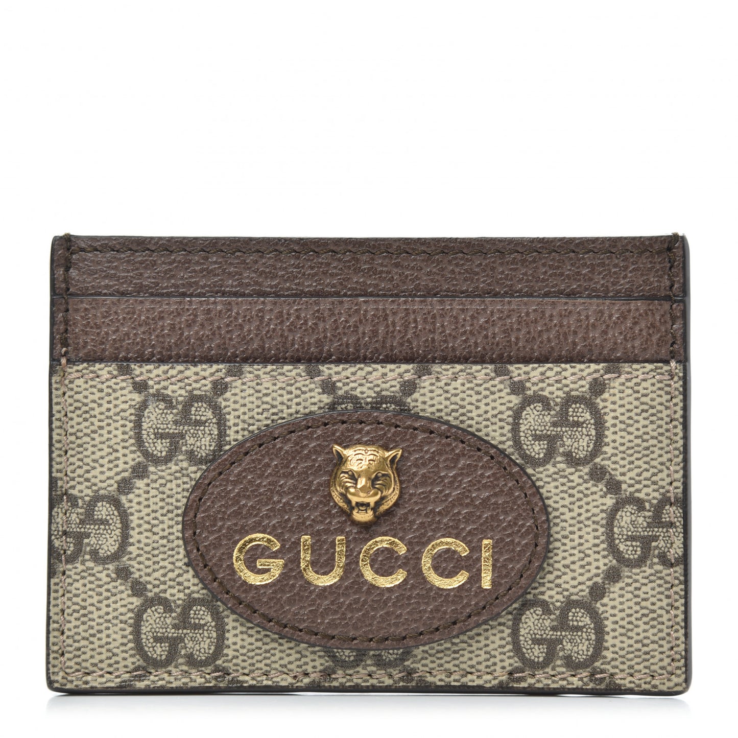 GG Supreme Monogram Neo Vintage Card Holder Beige Crop New Acero