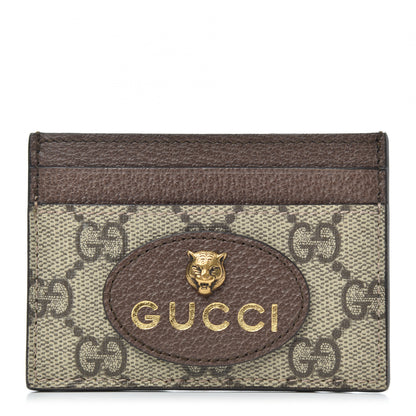 Gucci GG Supreme Monogram Neo Vintage Card Holder Beige Crop New Acero 1 of 6