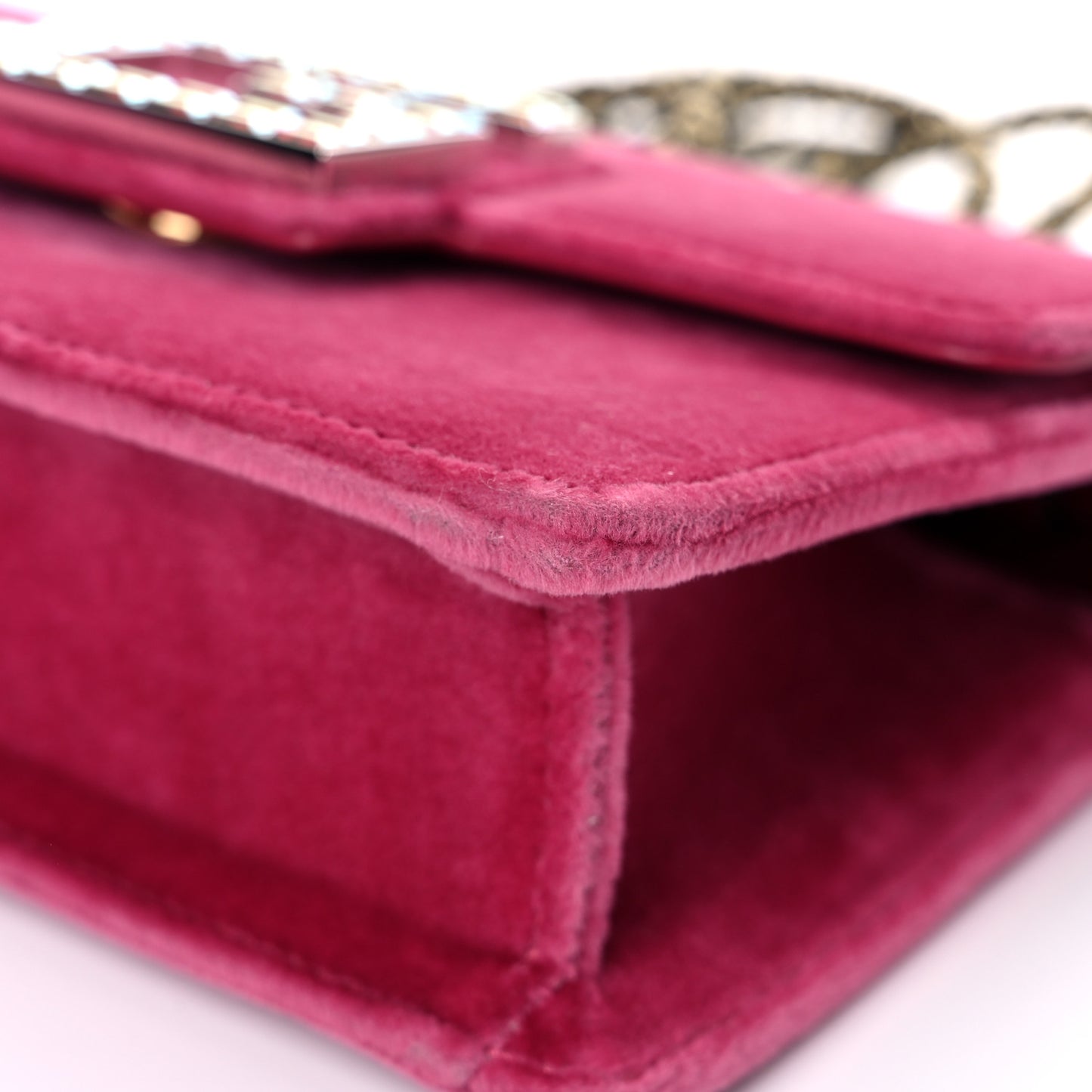 Velvet Crystal Square G Shoulder Bag Light Raspberry Rose