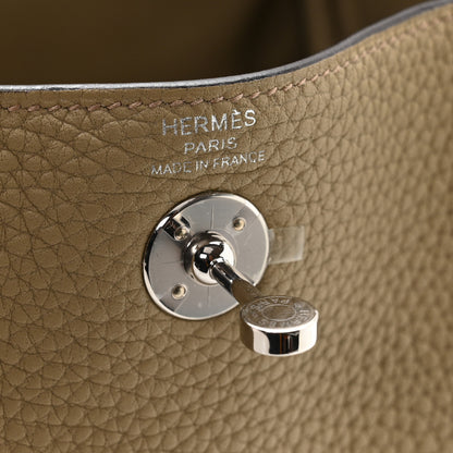 Hermes Taurillon Clemence Mini Lindy 20 Beige Marfa 6 of 11