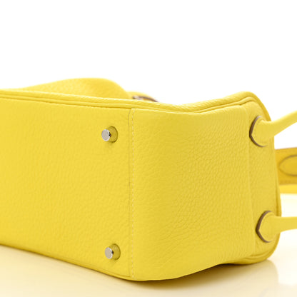 Hermes Taurillon Clemence Mini Lindy 20 Lime 10 of 11