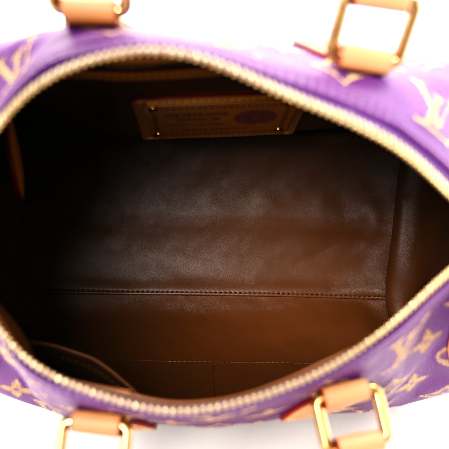 Calfskin Embroidered Monogram Speedy P9 Bandouliere 30 Golden Lotus Purple