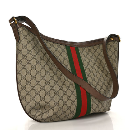 Gucci GG Supreme Monogram Web Ophidia Half Moon Hobo Brown 3 of 8