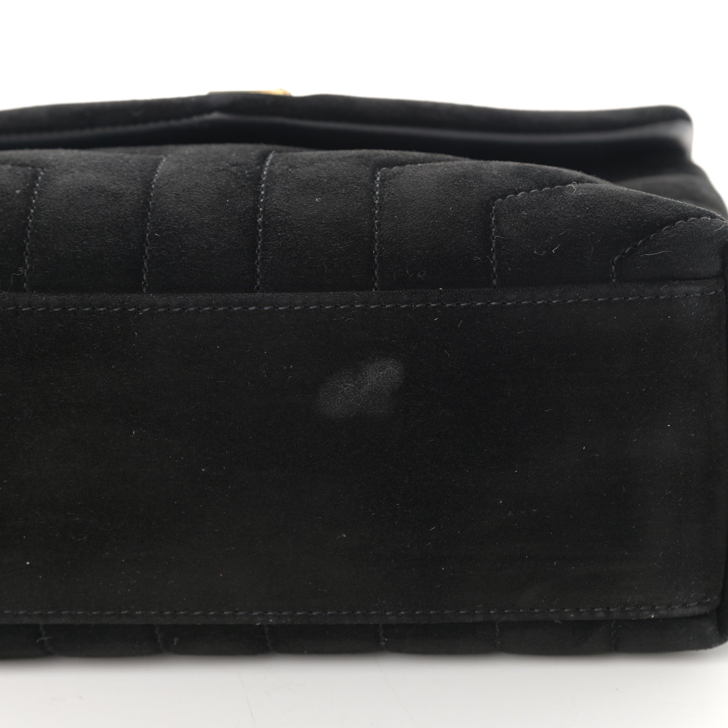 Saint Laurent Suede Calfskin Y Quilted Monogram Small Loulou Chain Satchel Black 10 of 12