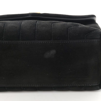 Saint Laurent Suede Calfskin Y Quilted Monogram Small Loulou Chain Satchel Black 10 of 12