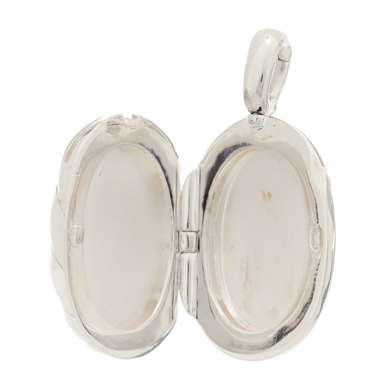 Sterling Silver Sculpted Cable Oval Locket Amulet Pendant