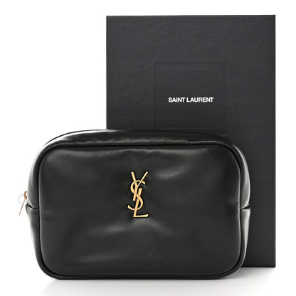 Saint Laurent Lambskin Calypso Cosmetic Case Black 8 of 8
