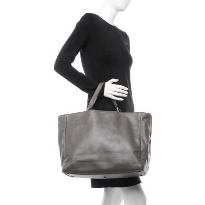 Saint Laurent Calfskin Suede Reversible East West Shopper Tote Dark Grey 2 of 13
