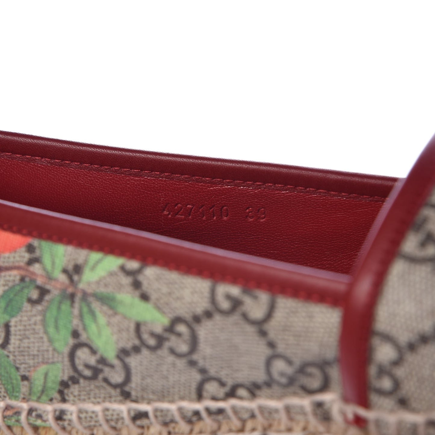 GG Supreme Monogram Tian Womens Espadrilles 39 Beige Multicolor Red