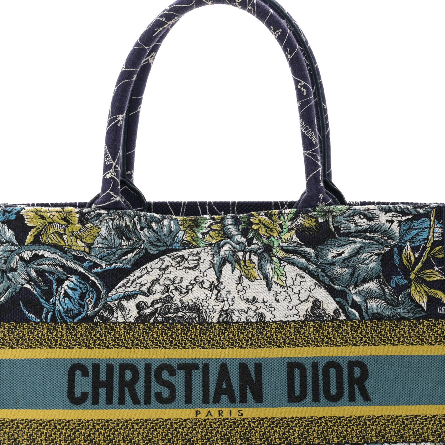 Canvas Embroidered Medium Zodiac Book Tote Blue Multicolor