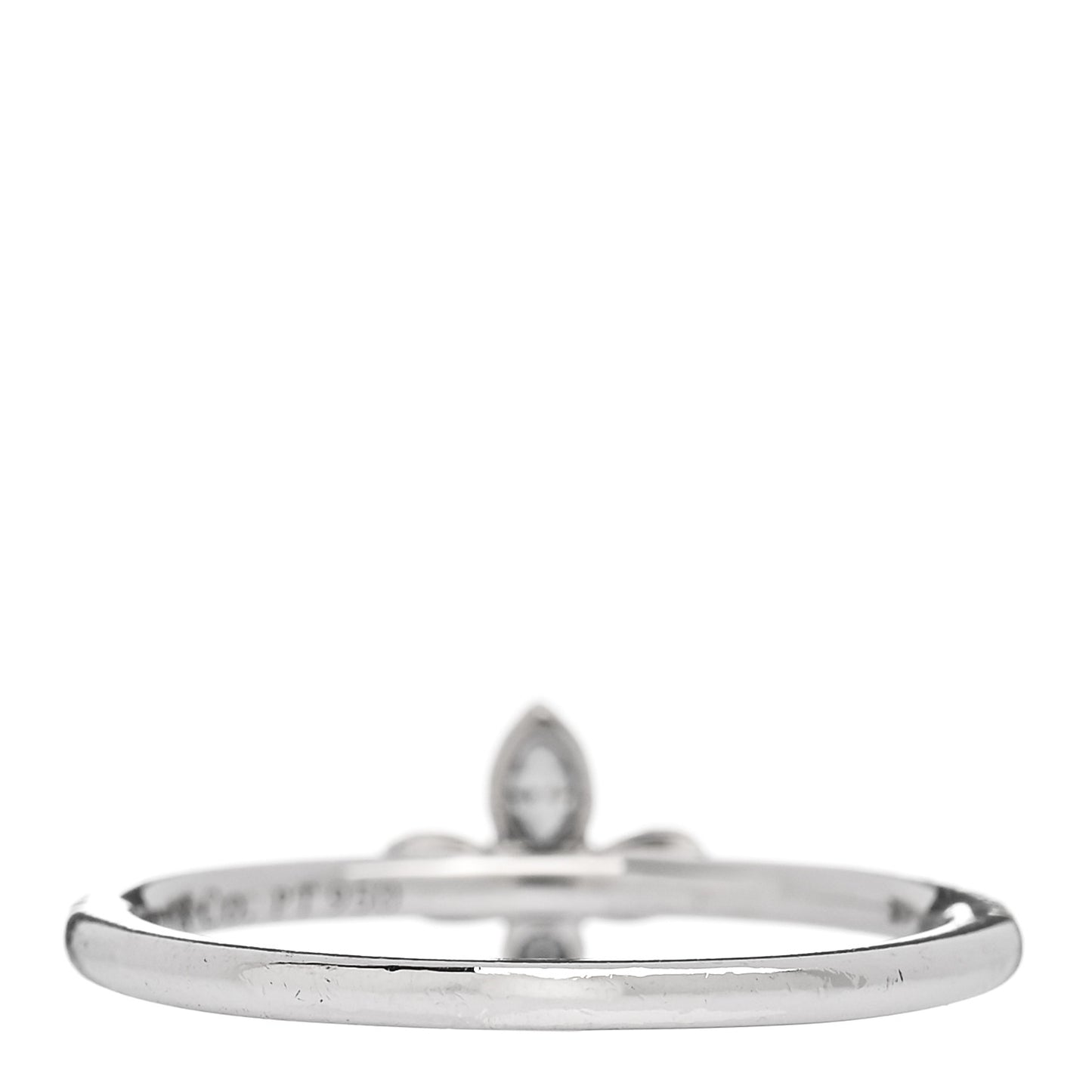 Platinum Diamond Fleur de Lis Band Ring 54 6.75