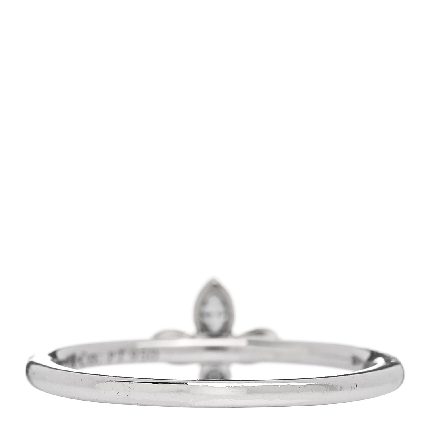 Tiffany Platinum Diamond Fleur de Lis Band Ring 54 6.75 3 of 4