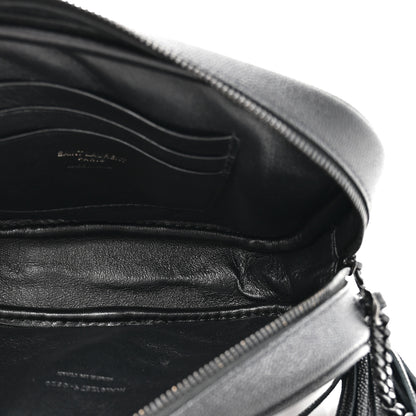 Saint Laurent Grain De Poudre Matelasse Monochrome Monogram Mini Lou Camera Bag Black 5 of 10