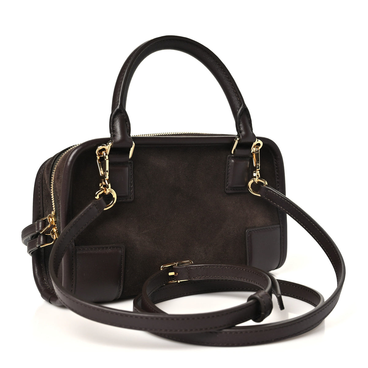 Suede Calfskin Mini Amazona 180 Dark Chestnut