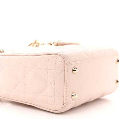 Christian Dior Lambskin Cannage Mini Lady Dior Rose Poudre 9 of 13