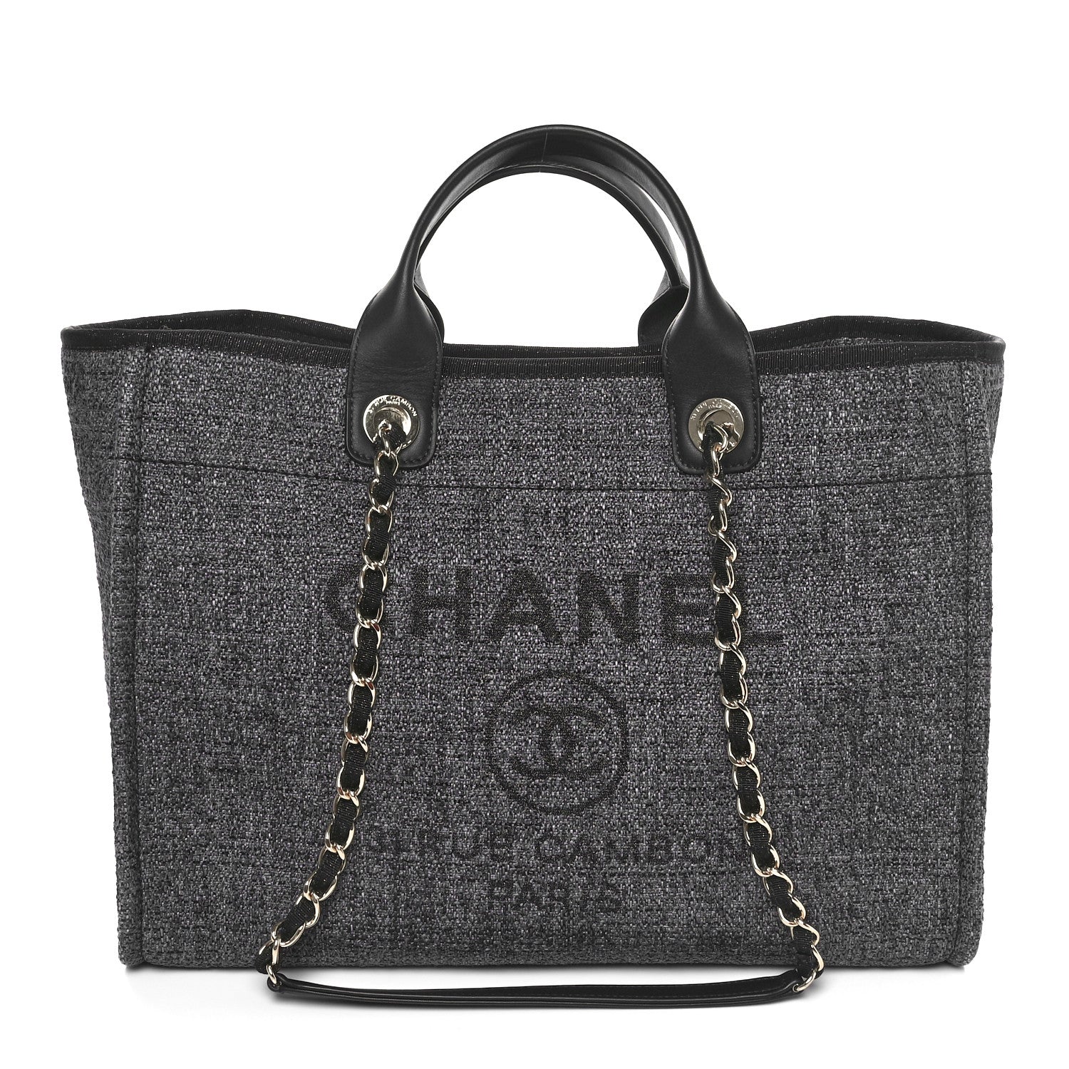 Chanel Lurex Boucle Medium Deauville Tote Black 1 of 10