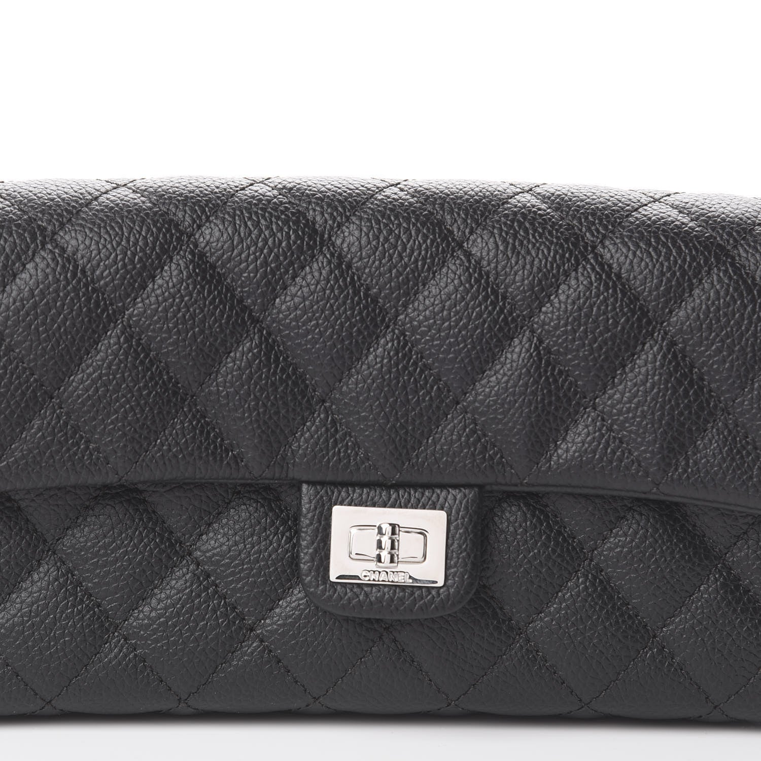 Chanel Grained Calfskin Quilted 2.55 Reissue Flap Belt Bag Clutch Black 10 of 10