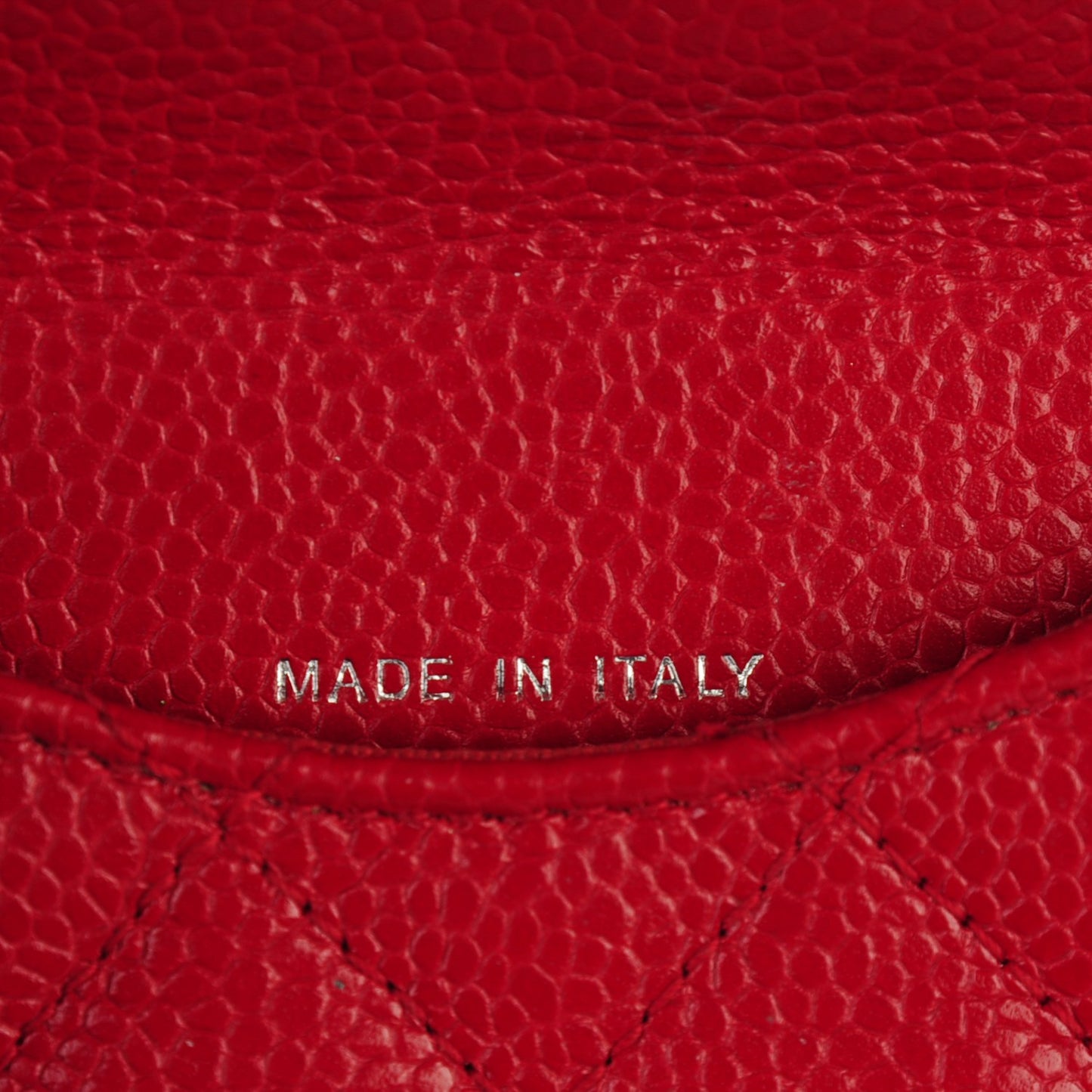 Caviar Quilted Coin Purse Red