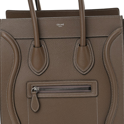 Celine Drummed Calfskin Micro Luggage Souris 8 of 13