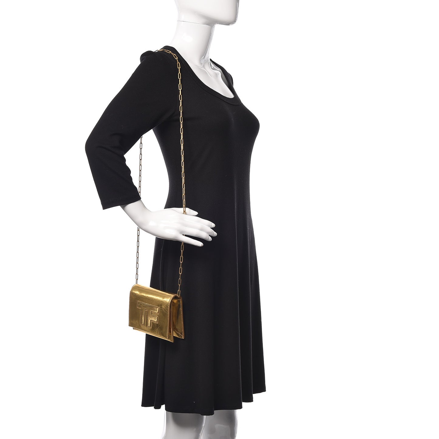 Metallic Calfskin Icon Disco Bag Gold