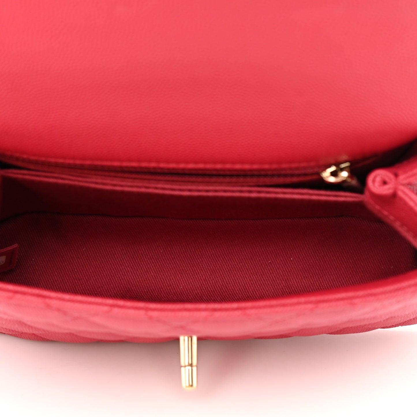 Caviar Quilted Mini Coco Handle Flap Fuchsia