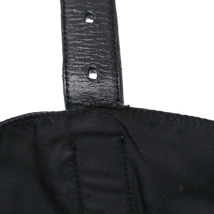 Prada Tessuto Nylon Crocodile Embossed Calfskin Cinch Backpack Black 17 of 28