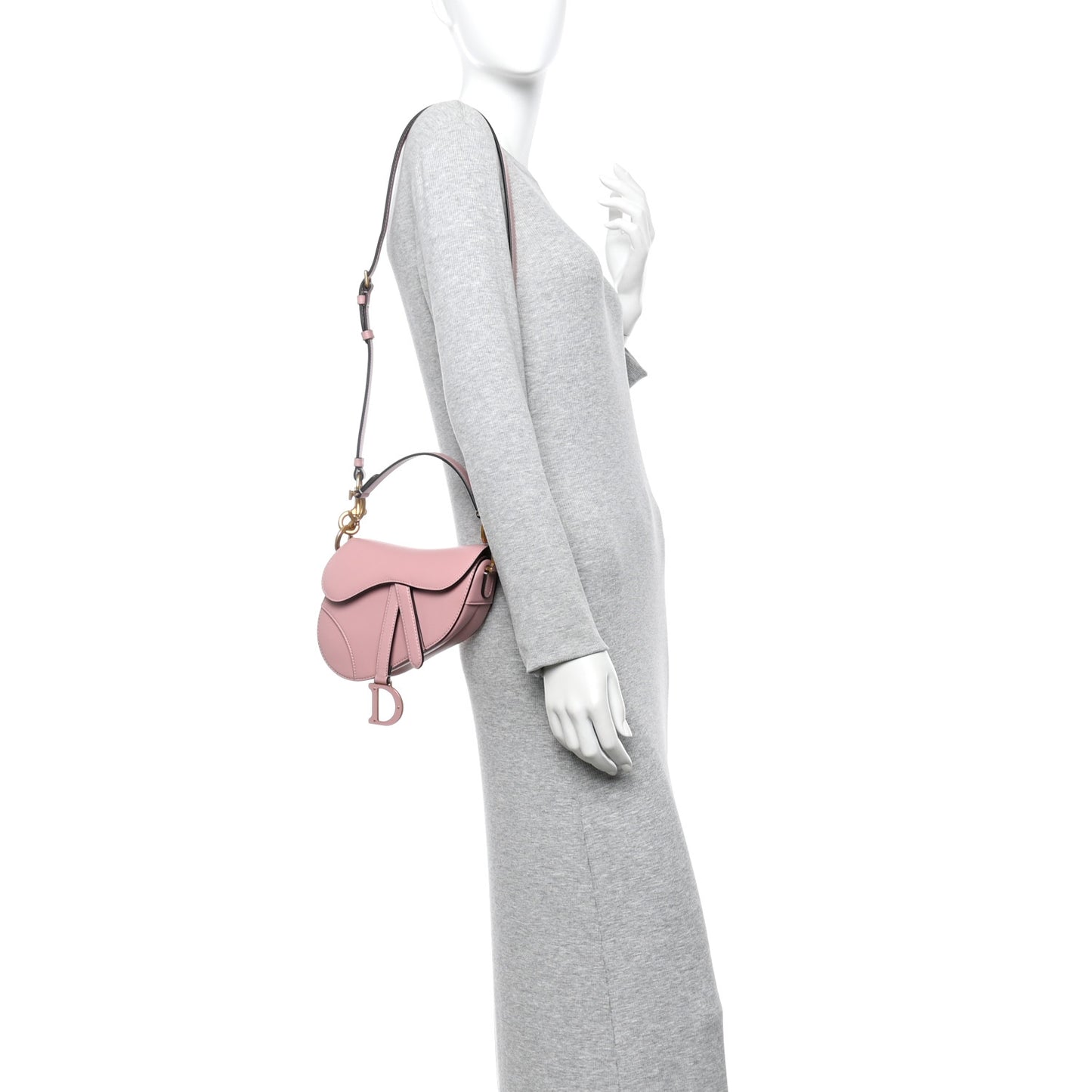 Supple Calfskin Mini Saddle Bag With Strap Old Rose