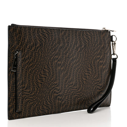 Fendi X SARAH COLEMAN Vitello Grace Light Micro FF Vertigo Embossed Flat Clutch Maya Black 4 of 8