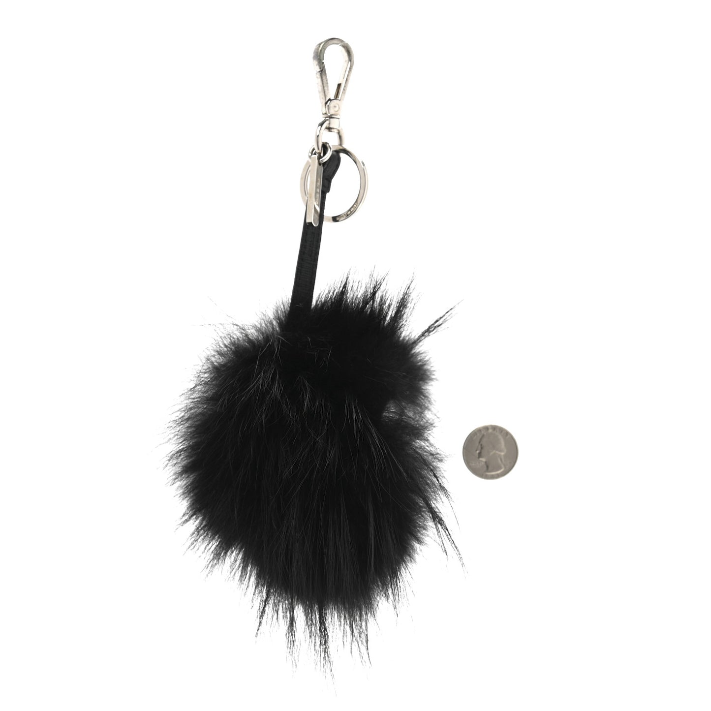 Vitello Elite Fox Fur Fusto Monster Bag Bug Charm Black Yellow