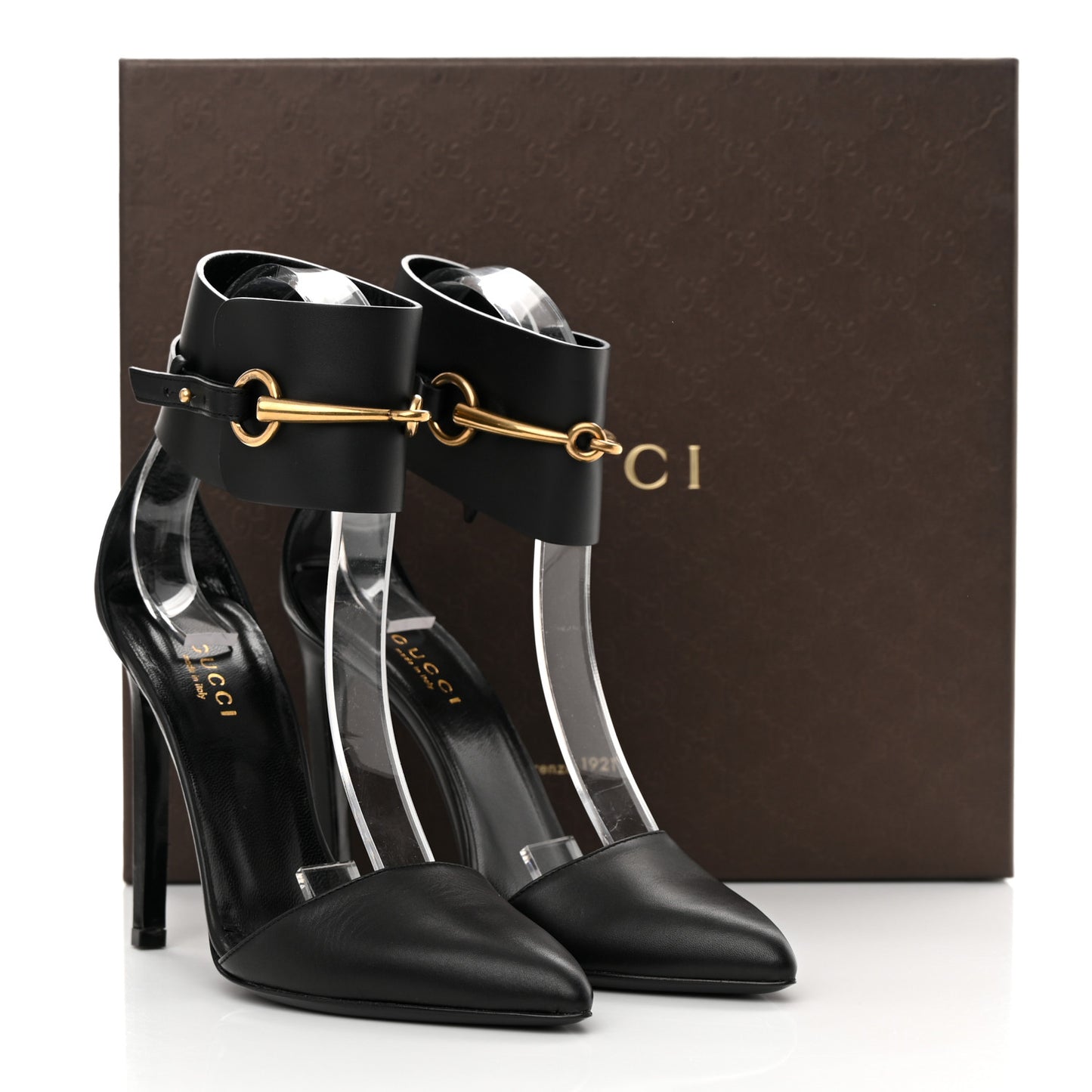 Calfskin Ursula Ankle Wrap Pumps 35 Black