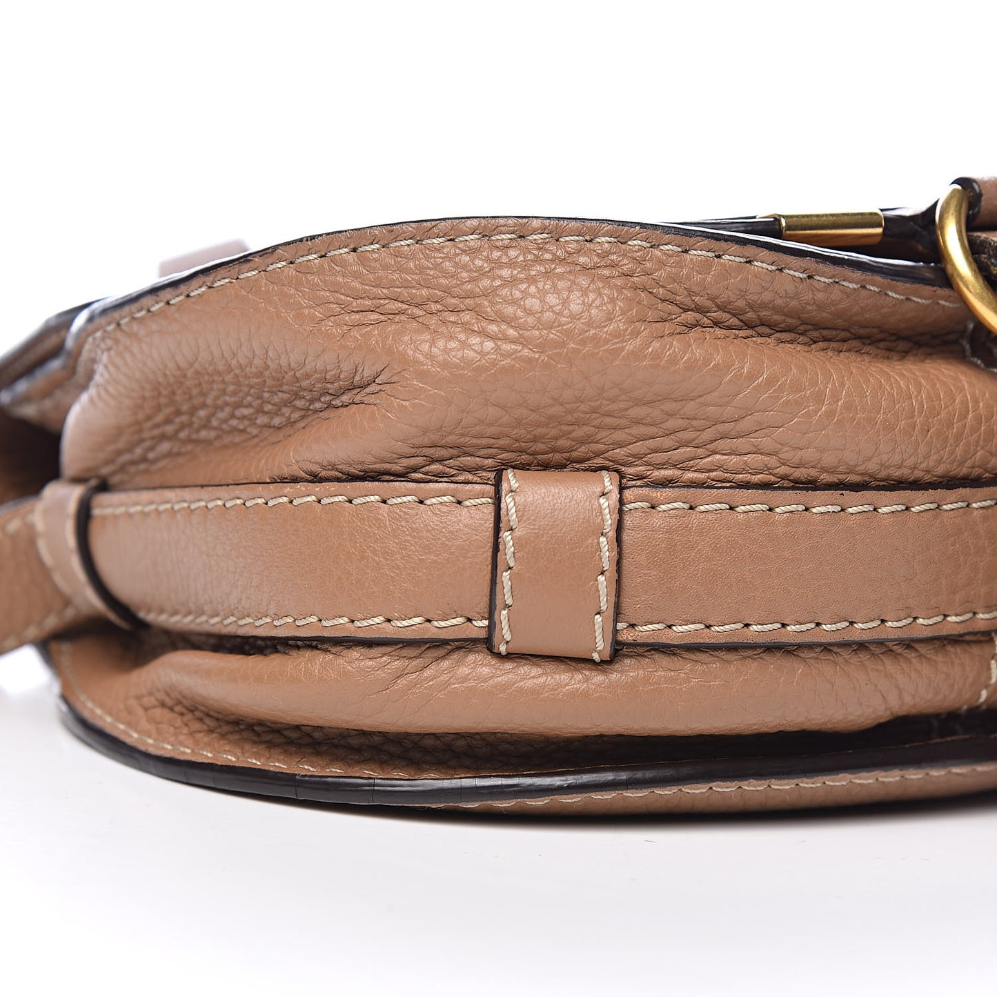 Calfskin Mini Marcie Round Crossbody Bag Nut