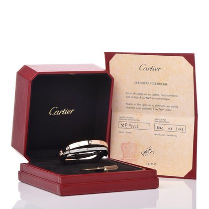 Cartier 18K Pink White Gold Diamond Double LOVE Paved Bracelet 17 8 of 8