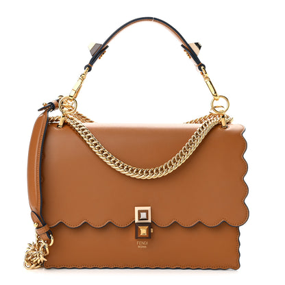 Fendi Vitello Liberty Scalloped Studded Kan I Shoulder Bag Caramello 1 of 10