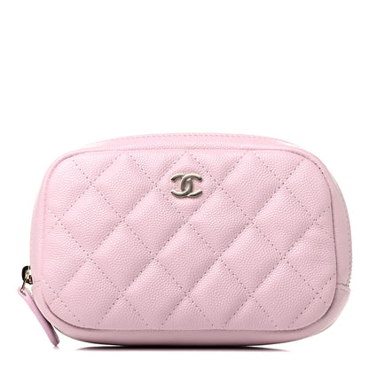 Chanel Caviar Quilted Small Curvy Pouch Cosmetic Case Light Pink 1 of 8