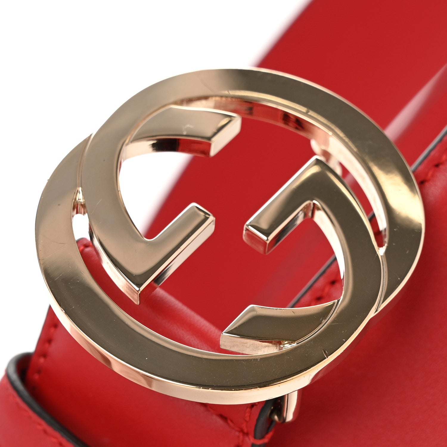 Gucci Moon Calfskin Interlocking G 37mm Belt 90 36 Vibrant Red 6 of 7
