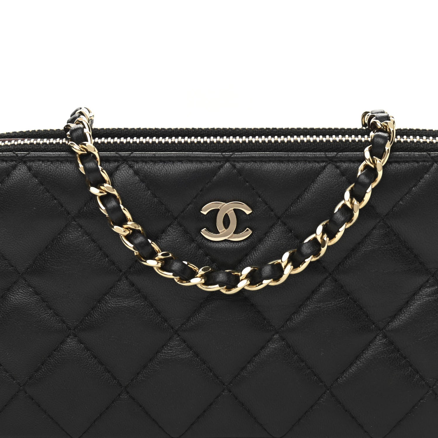 Chanel Lambskin Quilted Small Clutch With Chain Black 8 of 11