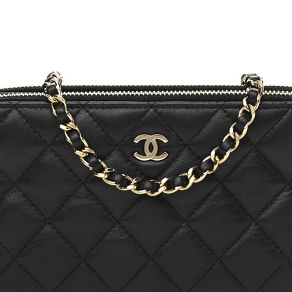 Chanel Lambskin Quilted Small Clutch With Chain Black 8 of 11