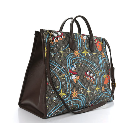 Gucci X DISNEY GG Supreme Monogram Donald Duck Retro Interlocking G Shopping Tote Beige Multicolor New Acero 3 of 11