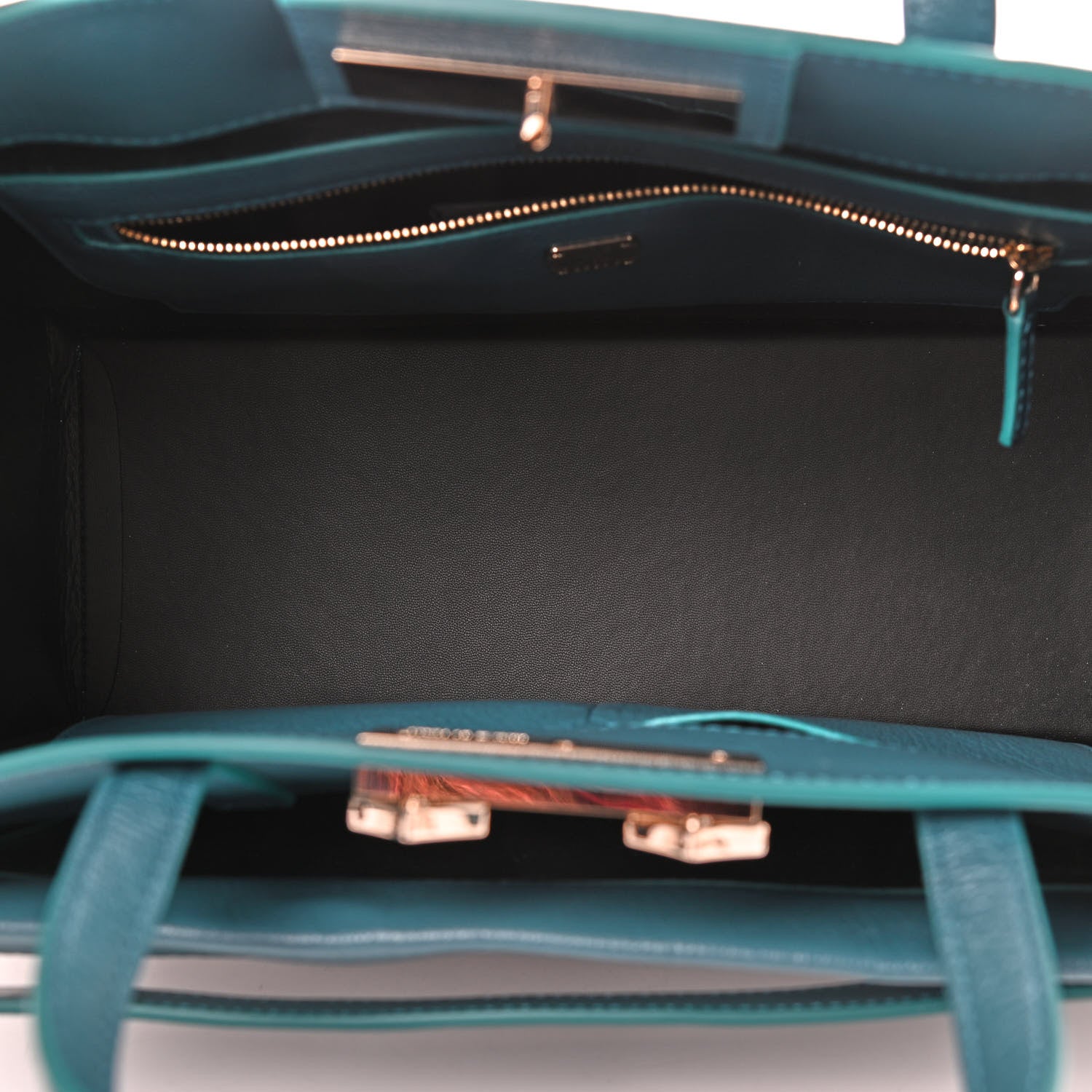 MCM Patent Goatskin Medium Milano Tote Deep Lagoon Black 4 of 9