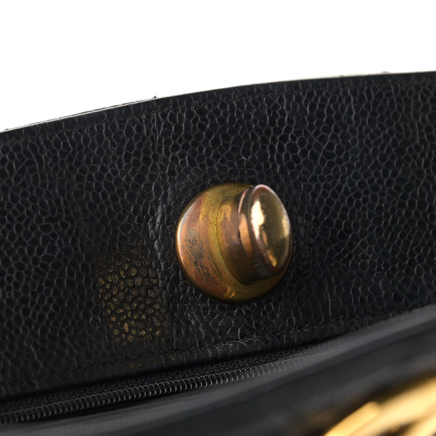 Caviar Quilted Flap Shoulder Bag Black