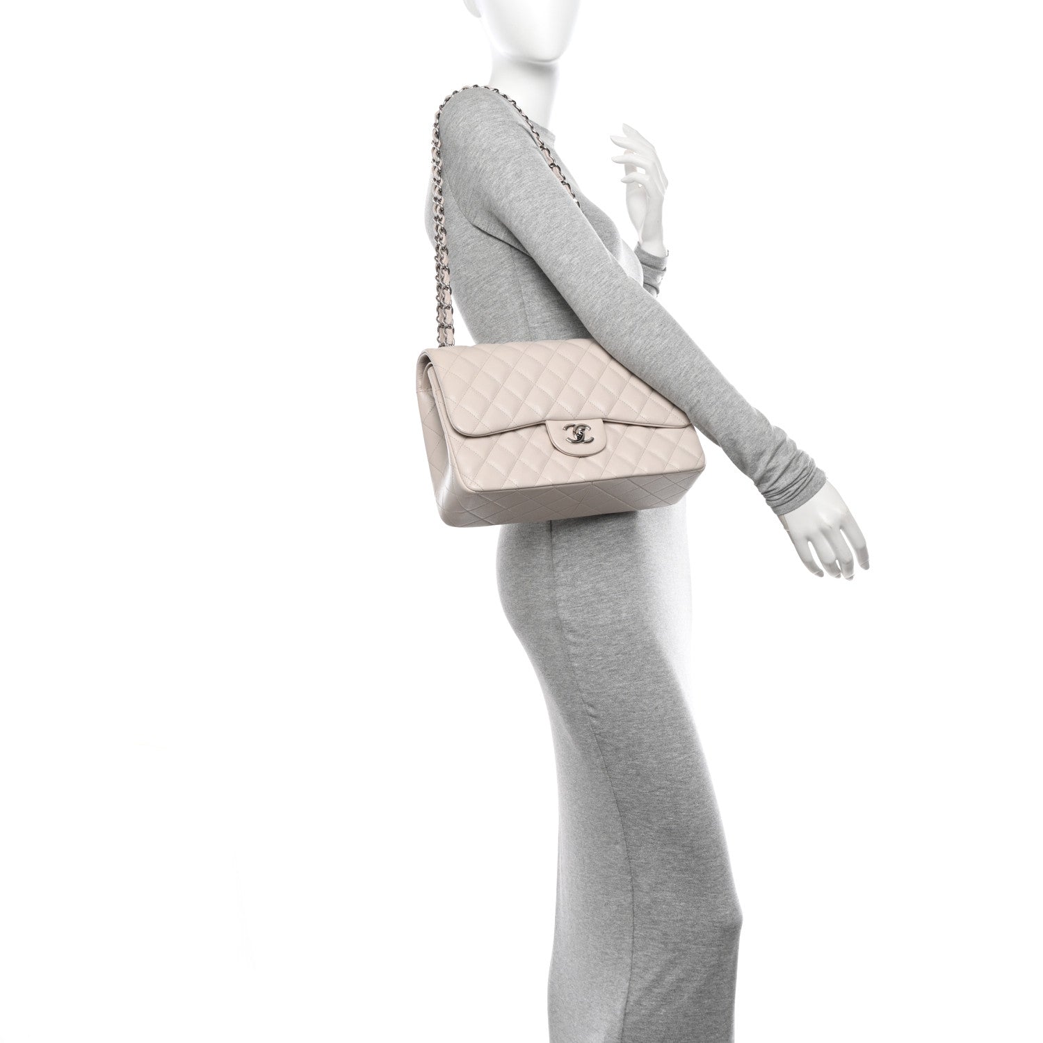 Chanel Caviar Quilted Jumbo Double Flap Ivory 2 of 11