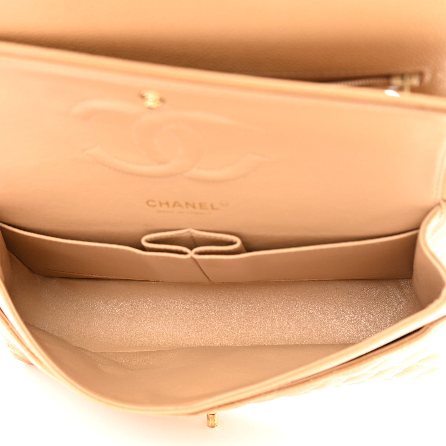 Chanel Caviar Quilted Medium Double Flap Beige 5 of 14